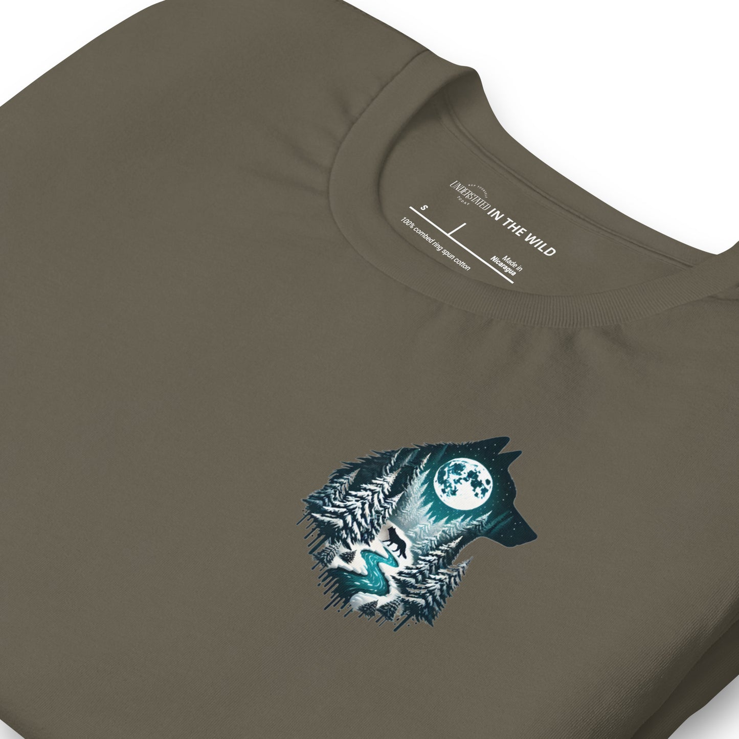 Moonlit Wolf and Winter Forest Adventure Tee